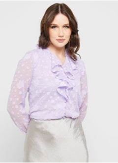 Textured Frill Detail Blouse