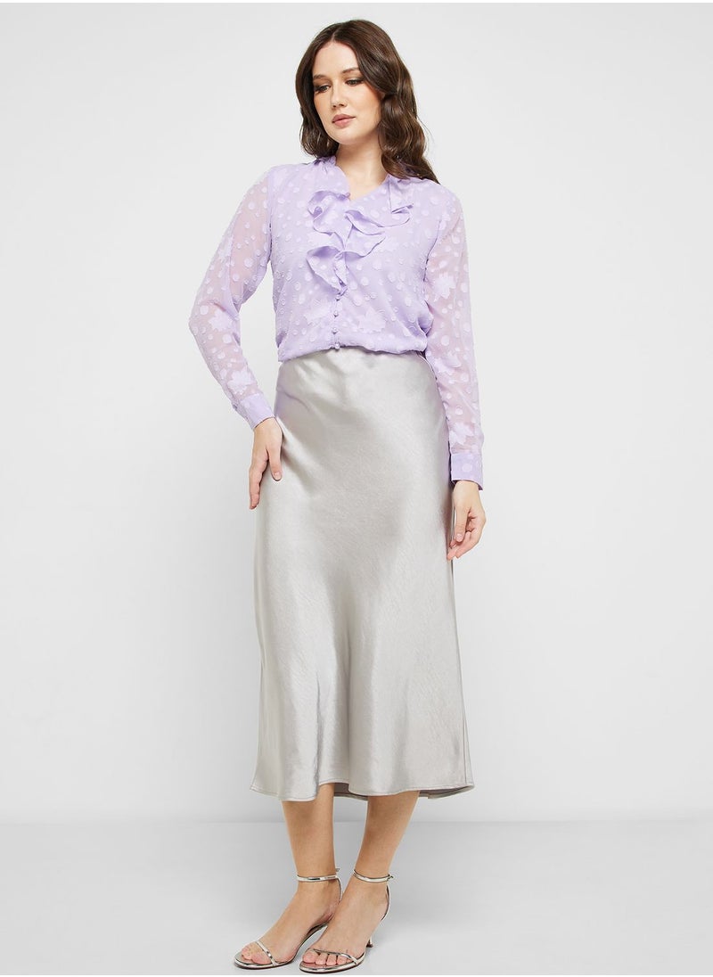 ELLA - Textured Frill Detail Blouse - Image 1