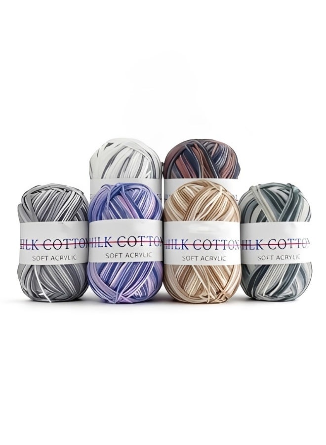 COTTON 6-Pack Gradient Soft Acrylic Crochet Yarn Silk Cotton Feel Anti-Pilling Colorfast Yarn for Baby Clothes Amigurumi Knitting DIY Crafts - Image 5