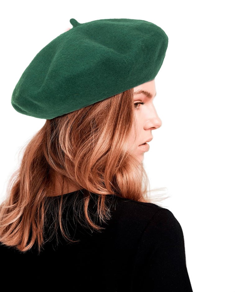 XuoAz Women Wool Beret Hat, Classic French Style Artist Hat, Solid Color Chic Winter Warm Cap for Girls - Image 1