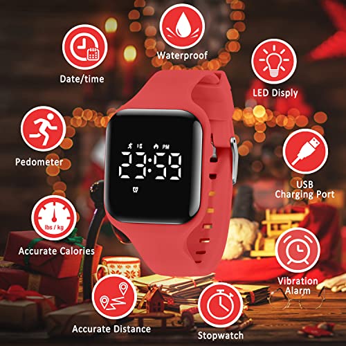 A ALPS Kids Watches for Girls Boys Digital Sport Watch with Step Counter Pedometer Vibration Alarm Clock, No App Waterproof Fitness Tracker Kids Watch Boys Girls Teens Students Ages 5-16 - Image 2