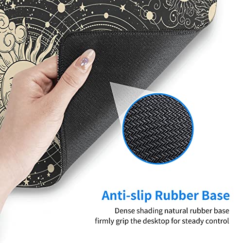 SKYDAWNY Desk Mat,Celestial Sun and Moon Extended Gaming Mouse Pad for Office Work & Game,Computer Keyboard Mouse Mat Desk Non-Slip Rubber Base Large Mousepad with Stitched Edges, 31.5x15.7inch - Image 5