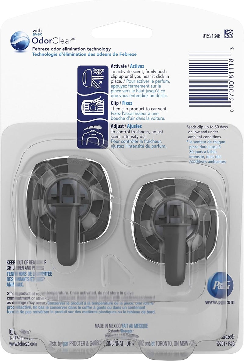 Febreze CAR Vent Clip Hawaiian Aloha Air Freshener - 2 Count (0.13 Fl. Oz.) - Image 2