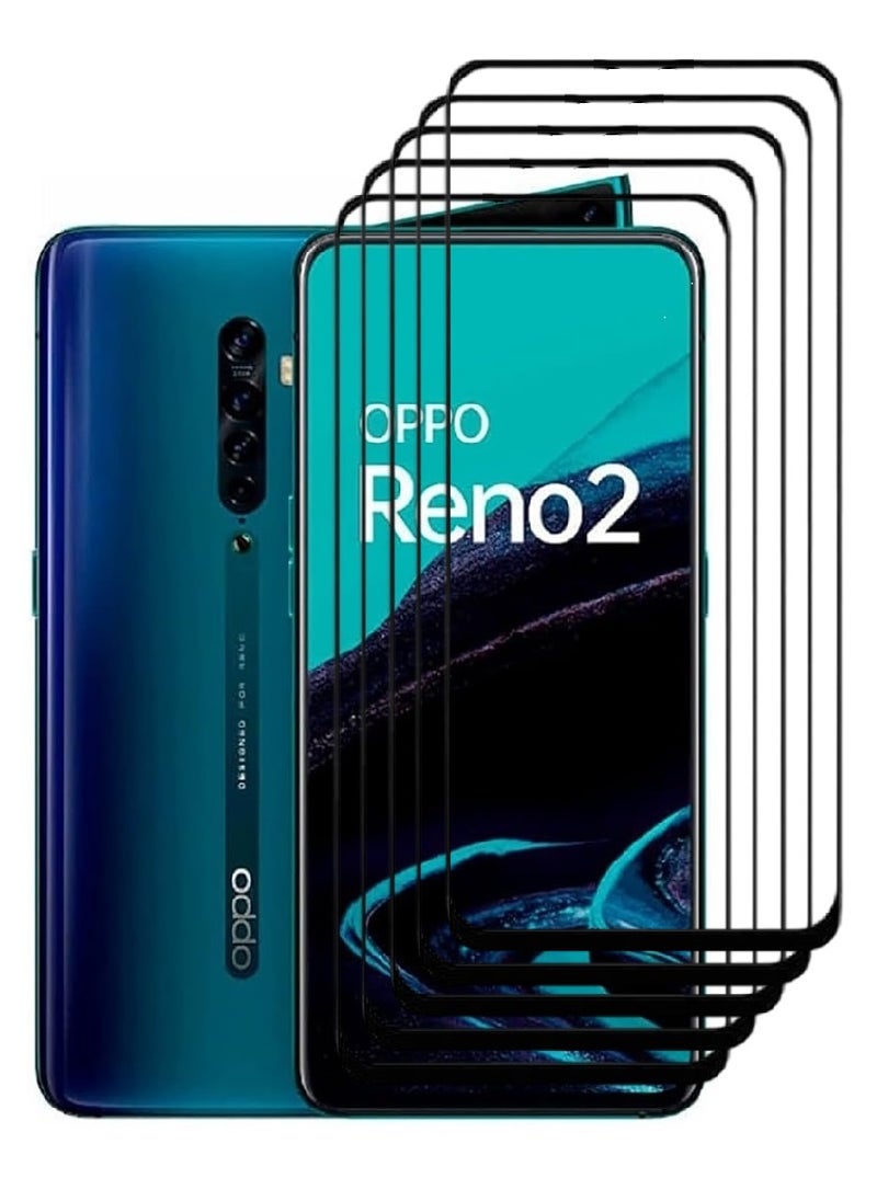 AINA 5 Pieces Tempered Glass Screen Protector 5D Designed For Oppo Reno2 Full Glue Edge to Edge Full Screen Coverage And Bubble Free - Image 1