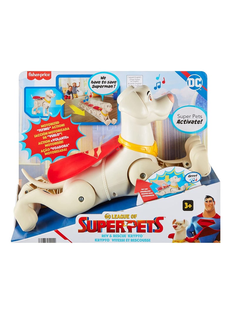 Fisher-Price Fisher-Price DC League of Super-Pets Krypto Toy, 14 inches long, Authentic Movie Figure with Sounds Phrases & Motorized Motion, Rev & Rescue, for 3 years and up  - Image 2