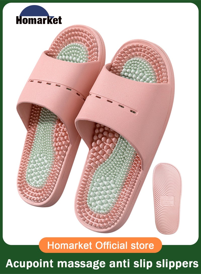 HomarKet Massage Slippers for Plantar Fasciitis for Women Acupuncture Slippers Arthritis Neuropathy Pain Relief Non-Slip Massage Sandals Womens Stress Relief Gifts for Bath（Pink） - Image 1