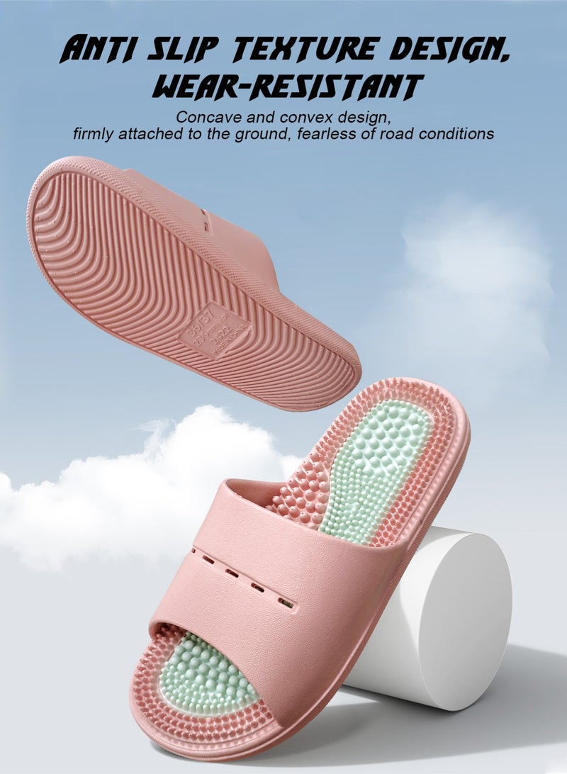 HomarKet Massage Slippers for Plantar Fasciitis for Women Acupuncture Slippers Arthritis Neuropathy Pain Relief Non-Slip Massage Sandals Womens Stress Relief Gifts for Bath（Pink） - Image 3