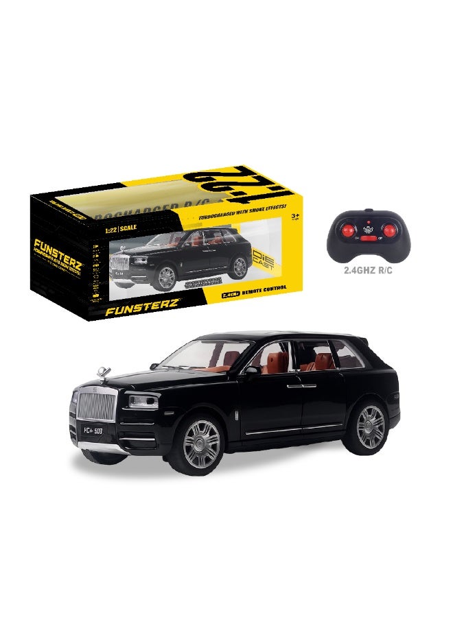 Funsterz 1:22 RC Rolls-Royce Cullinan – Die-Cast Alloy Spray Mist Car with LED Lights, Full-Function Remote Control, Rechargeable Battery – Luxury RC Model for Kids & Collectors - Image 1