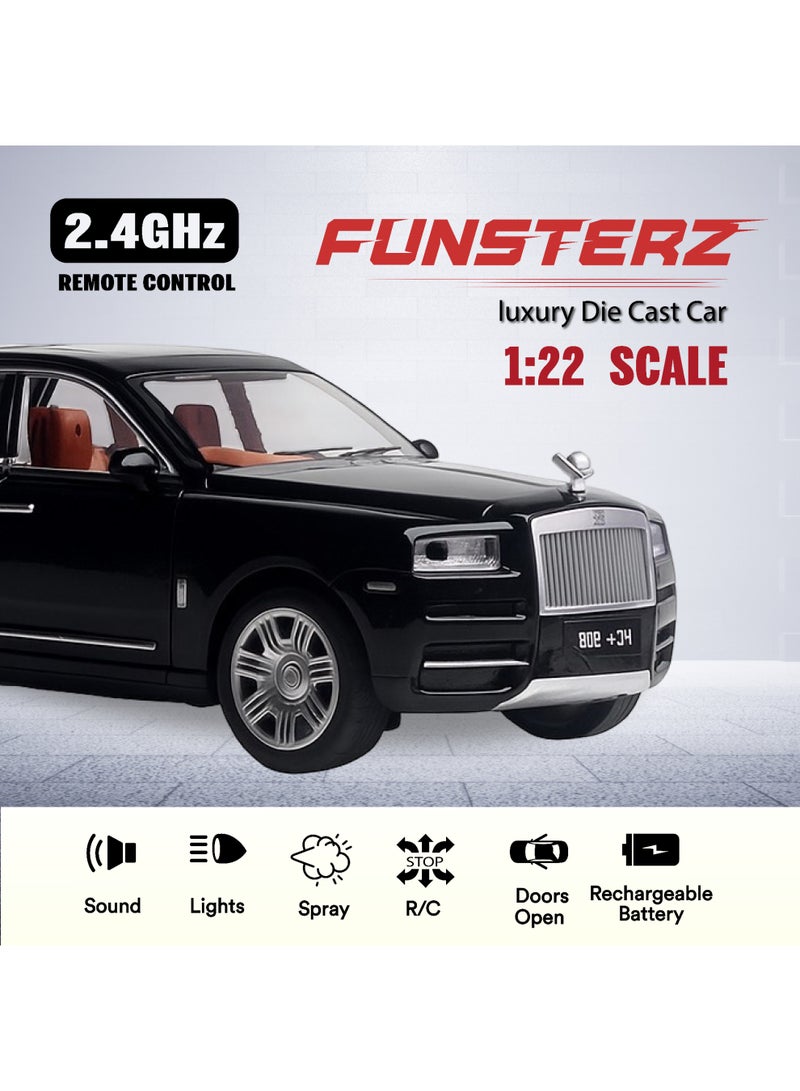 Funsterz 1:22 RC Rolls-Royce Cullinan – Die-Cast Alloy Spray Mist Car with LED Lights, Full-Function Remote Control, Rechargeable Battery – Luxury RC Model for Kids & Collectors - Image 2