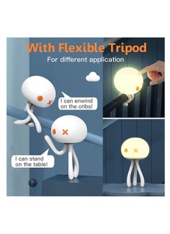Excefore Night Light for Kids,Cu te Baby Toddler Girls Boys Birthday Gifts Room Decor, USB Rechargeable Nursery Led Lamp, 40 Hrs Working Time Jellyfish Bedside Lamp - 3 Mode  - Image 2