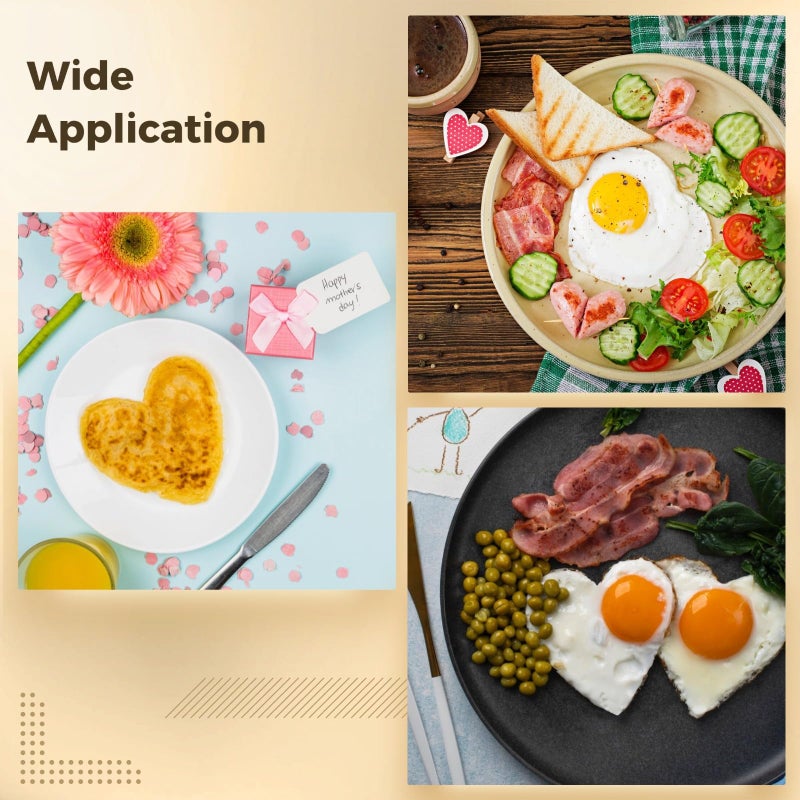 Toyosport Nonstick Egg Frying Pan, Heart Shaped Nonstick Egg Pan 4 Holes, Fast Even Heating, Easy Clean, Compatible with Gas Electric Induction Stoves - Image 3