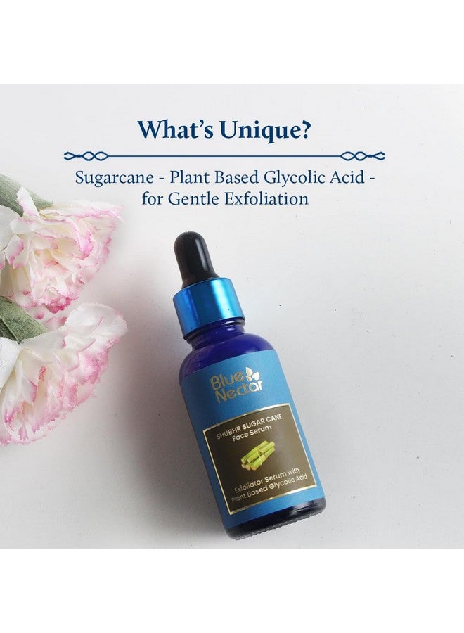 بلو نكتار مقشر الوجه Blue Nectar AHA بحمض الجليكوليك النباتي من قصب السكر لتقشير عميق | مصل تقشير الوجه AHA لإزالة الرؤوس السوداء والسُمرة | تقشير الوجه لمدة 10 دقائق (14 عشبة، 30 مل) - Image 2