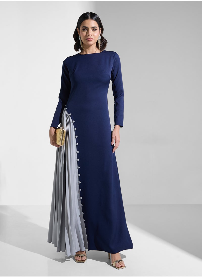 Iyra Crew Neck Color Block Dress  - Image 4