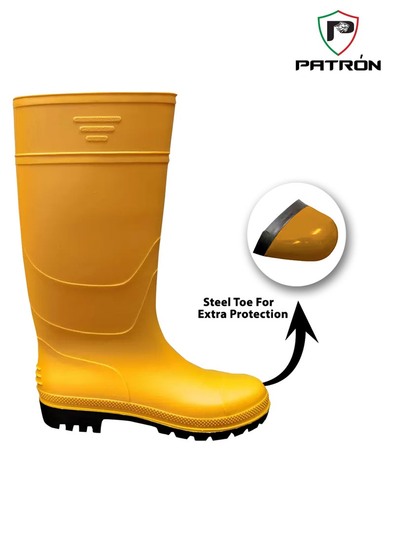 Patron W3074-Y | Yellow Gum Boot With Safety (Steel Toe) Liquid-Resistant  - Image 2