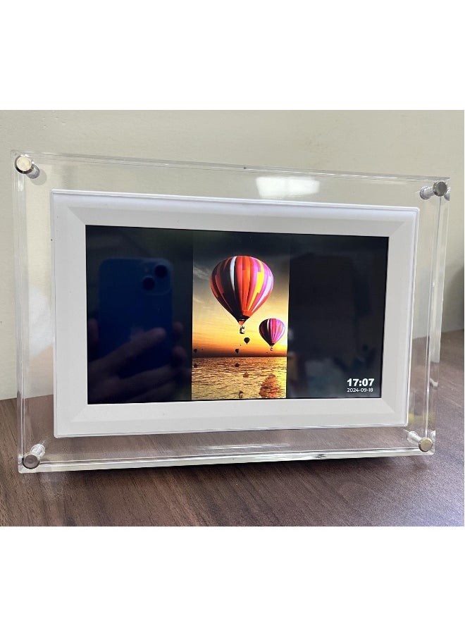 Generic - 7 Inch Digital Picture Frame Acrylic Video Frame Digital Photo Frame With Memory 2000Mah Built In Battery Auto-Rotate Slideshow Easy Setup  For Heartfelt Gifts Birthday Gifts Hoilday Gifts - Image 1