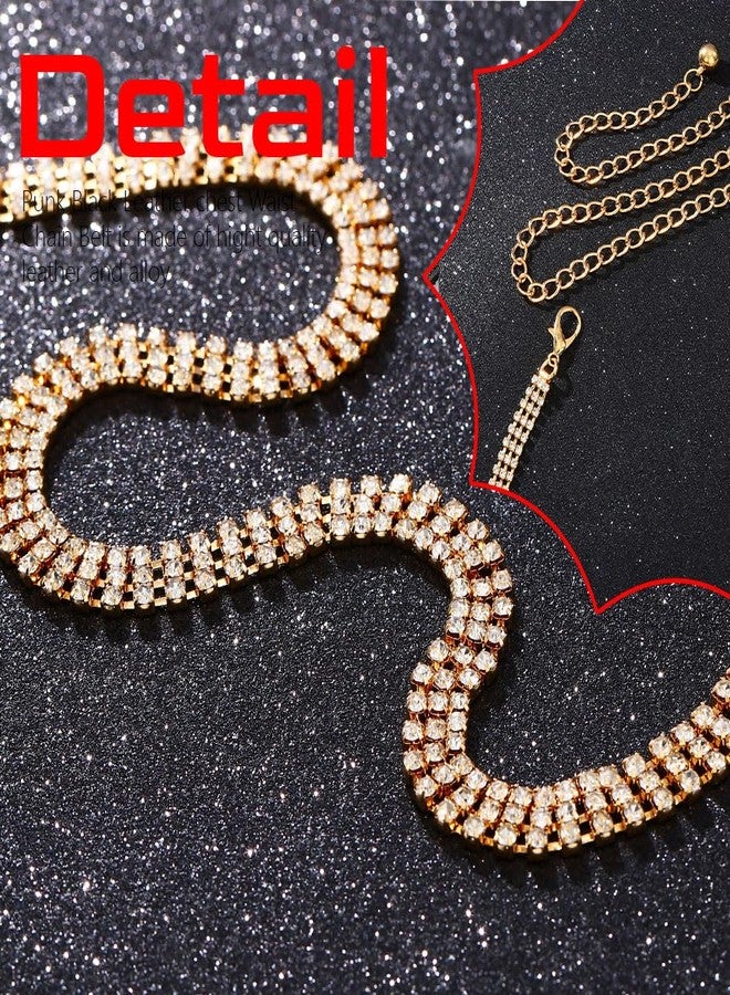 REETAN Gold Rhinestone Waist Chains Sparkly Fashion Belly Body Jewelry for Women - Image 4
