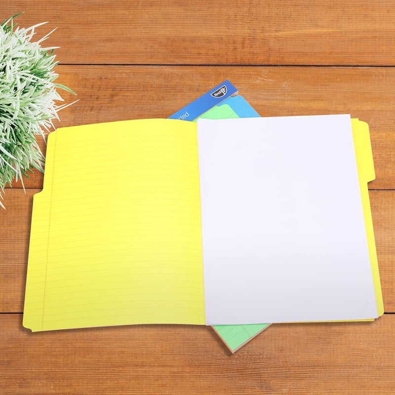 Find It File Folder Notepad - Pack of 12-9.5 x 12.5 Inch Notebook Organizer Folders for Filing, Document, and Clipboard Organization - Assorted Neon Colors - Image 2