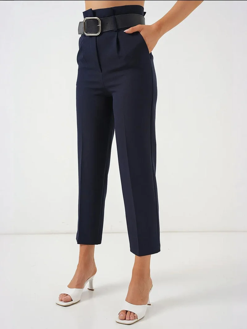 BIG DART BDART Ankle Length Straight Pants with Bow