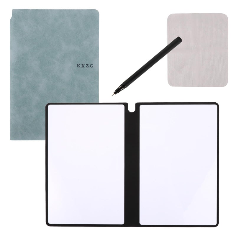 Cuaderno de Pizarra Blanca Portátil, 24 x 16,5 Cmcuaderno Borrable Pizarra Blanca Borrable Borrable Pizarra Blanca para Negocios Hogar Oficina (Azul Claro) - Image 1