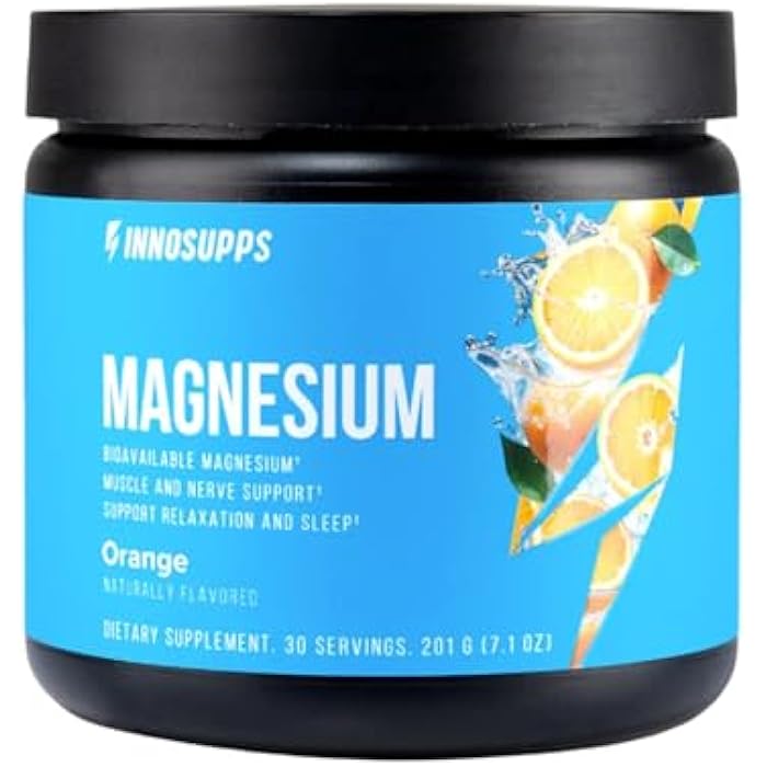 InnoSupps Magnesium Powder - Dual-Action Mineral Mix with Magnesium Bisglycinate & Carbonate - Promotes Stress Relief, Hydration, and Recovery (Orange, 30 Servings) - Image 1