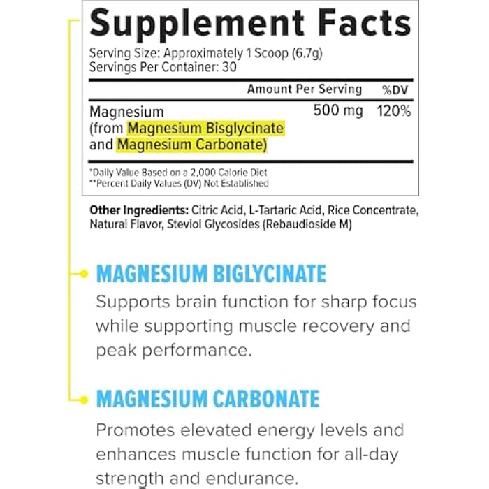 InnoSupps Magnesium Powder - Dual-Action Mineral Mix with Magnesium Bisglycinate & Carbonate - Promotes Stress Relief, Hydration, and Recovery (Orange, 30 Servings) - Image 2