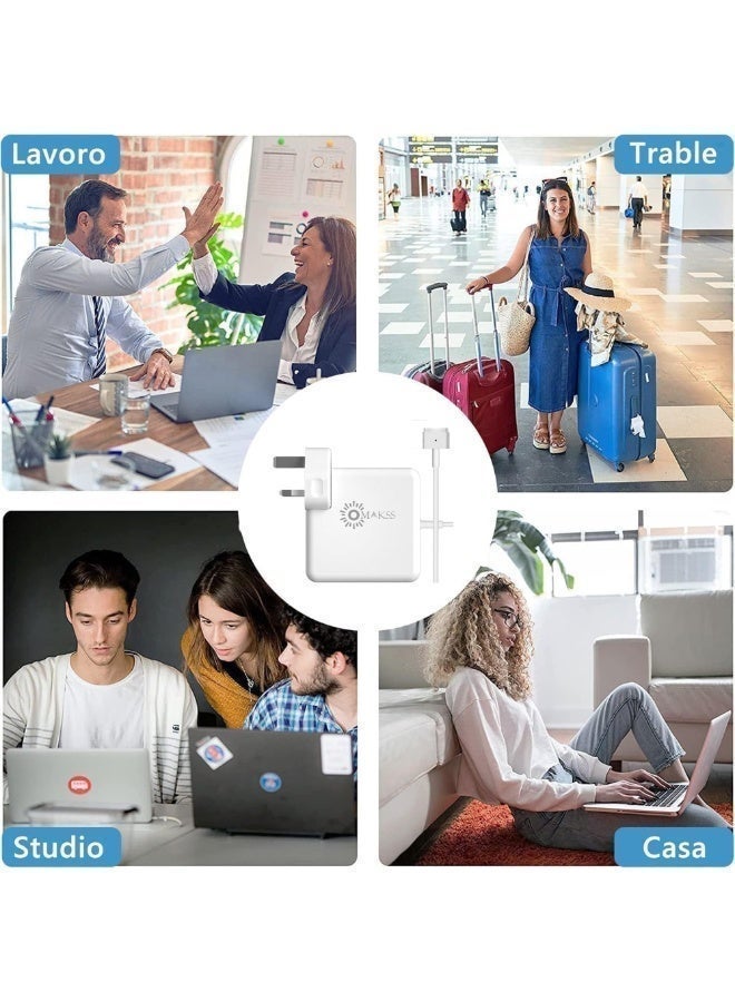 أوماكس محول طاقة 60 واط بطرفين لجهاز ماك بوك إير 11 بوصة و13 بوصة (2012، 2013، 2014، 2015، 2017، 2018)، A1436 / A1435 / A1502 / A1465 / A1466، 60 واط / 45 واط - Image 5