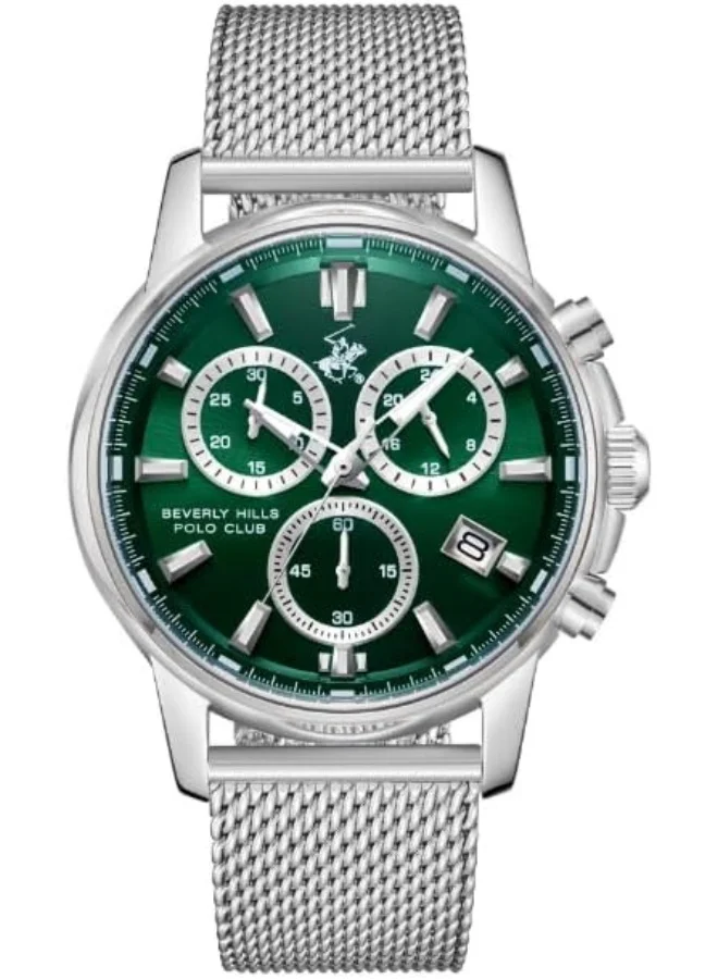 بيفرلي هيلز بولو كلوب Bp3647X.370 Men Multi Function Display Watch & Metal Strap Silver