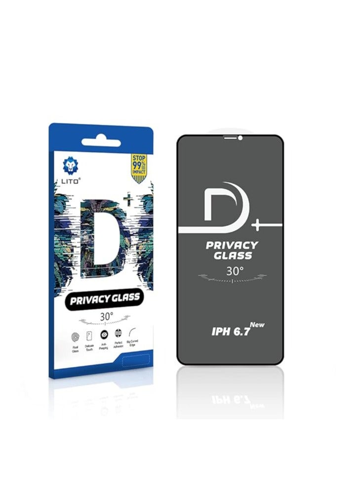 Lito Anti-Spy Full Coverage Tempered Glass Screen Protector for iPhone 13 Pro Max – 9H Privacy, Full Glue, Edge-to-Edge Protection - Image 1