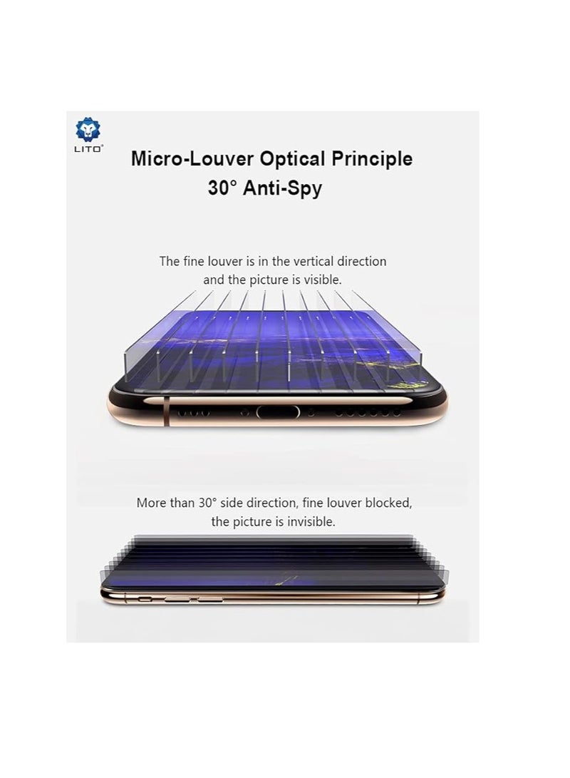 Lito Anti-Spy Full Coverage Tempered Glass Screen Protector for iPhone 13 Pro Max – 9H Privacy, Full Glue, Edge-to-Edge Protection - Image 3