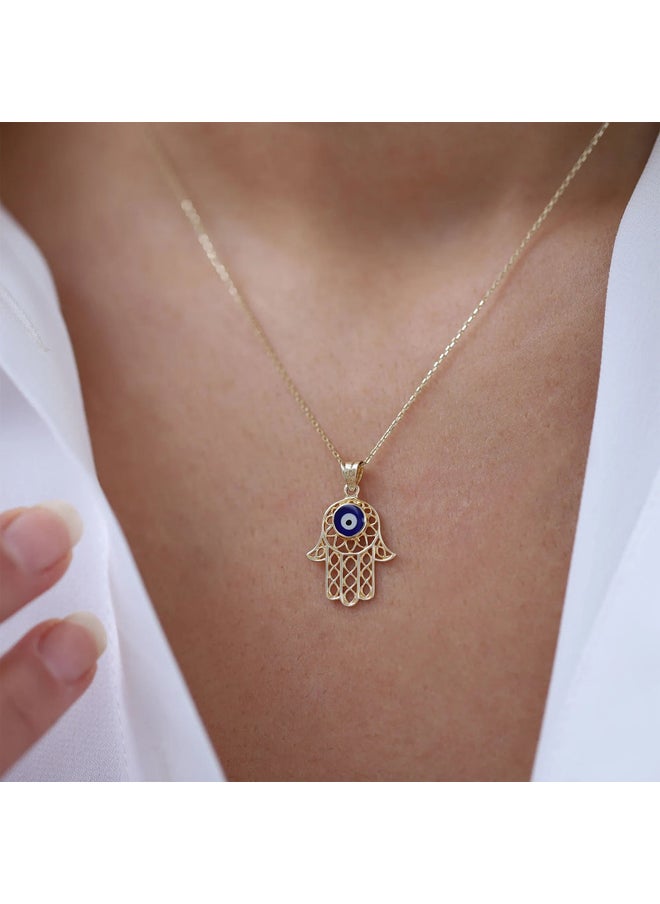 Artsy Silver - Large Lace Hamsa Necklace - Image 1