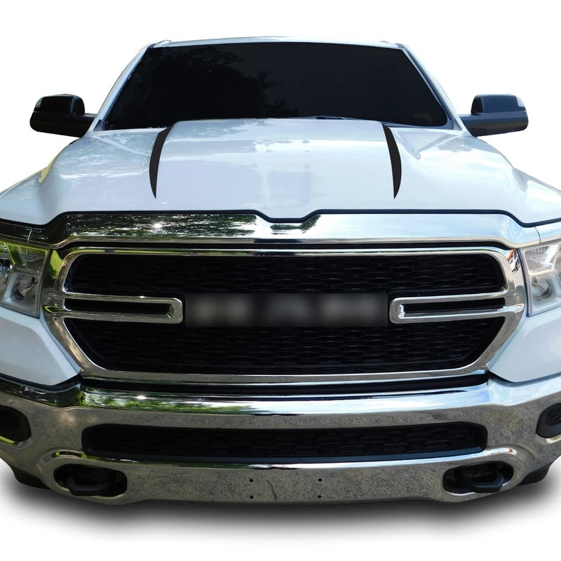 Hood Spears Graphic Overlay Accent Vinyl Decal Wrap Compatible with Ram 1500 2019 2020  Matte Black