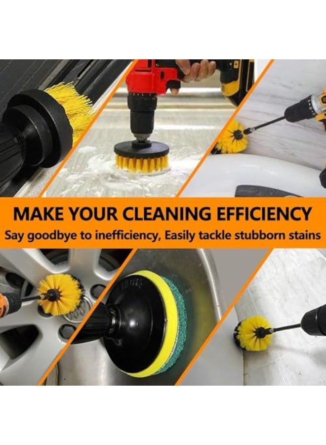 25 Pieces Drill Brush Attachments Set, Health Multi-Purpose Power Scrubber Brush Set with Brush, Scrub Pads, Sponge, Polishing Pads, Long Attachment for Bathroom, Kitchen, Tiles, Sinks - Image 3