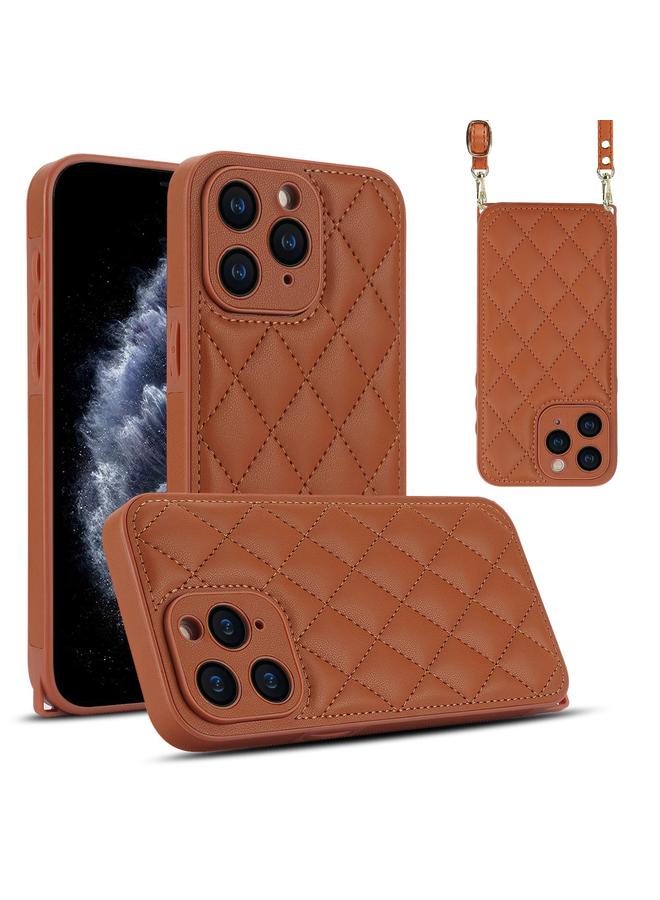 Zaboon Case For iPhone 11 Pro Rhombic Texture Phone Case with Dual Lanyard - Image 1