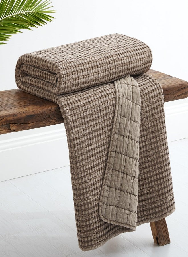 Levtex Home - Mills Waffle - Throw - Cocoa Cotton Waffle - Throw Size 50 x 60in. - Image 2