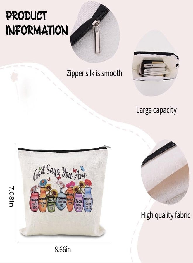 YangQian Christian Makeup Bags for Women Girls Religious Toiletry Bag for Teens Adults Inspirational Bible Verse Bag Pouch Catholic Birthday Gifts for Her Friend Female Baptism Confirmation Affirmations Gift - Image 4