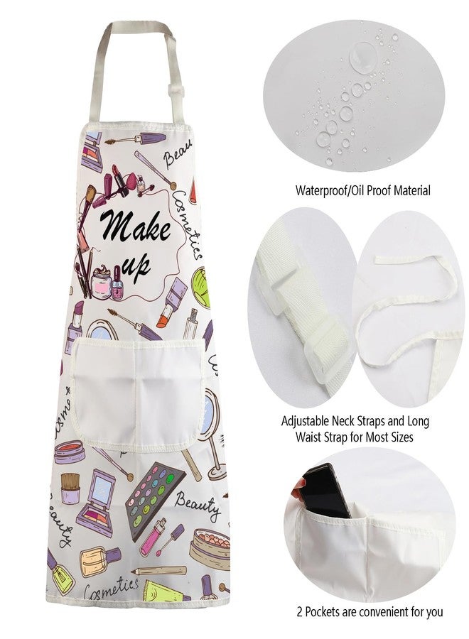MBMSO Makeup Artist Aprons with Pockets Makeup Apron for Artist Esthetician Gift Cosmetology Student Gift Aprons (Makeup Artist Apron-w) - Image 4