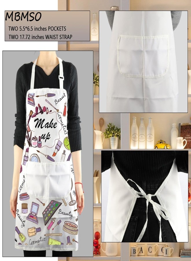 MBMSO Makeup Artist Aprons with Pockets Makeup Apron for Artist Esthetician Gift Cosmetology Student Gift Aprons (Makeup Artist Apron-w) - Image 3