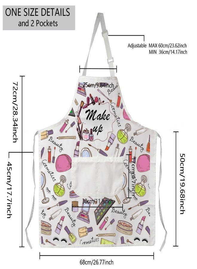 MBMSO Makeup Artist Aprons with Pockets Makeup Apron for Artist Esthetician Gift Cosmetology Student Gift Aprons (Makeup Artist Apron-w) - Image 2