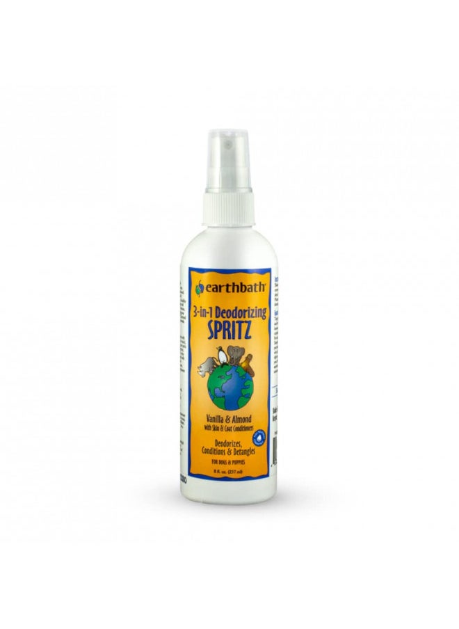 earthbath - earthbath Vanilla & Almond 3-in-1 Dog & Puppy Deodorizing Spritz - Deodorizes, Conditions, & Detangles, Aloe Vera, Vitamin E - Keep Your Dog's Coat Feeling Soft and Tangle Free - 8 fl. oz - Image 1