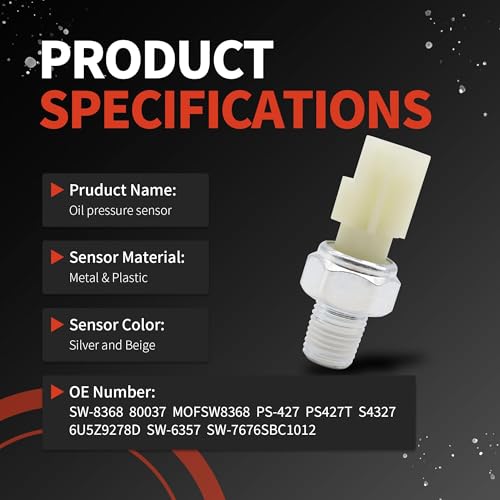 OXCANO SW-8368 Engine Oil Pressure Switch Compatible with Ford Crown,Victoria,F-250 F-350 F-450 F-550 F-600 Super Duty;Lincoln Aviator,Blackwood,Continental,MKS,MKT;Mercury Grand Marquis,Mountaineer - Image 2