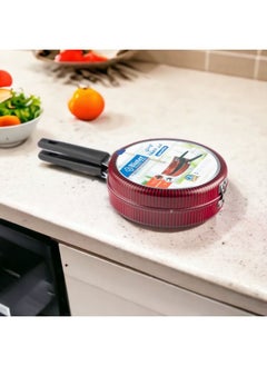 Bister Stripy Classy Round Omelette Aluminium Layered with Tefloan Coating, 20cm , Drak Red Color  - Image 2