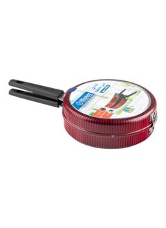 Bister Stripy Classy Round Omelette Aluminium Layered with Tefloan Coating, 20cm , Drak Red Color  - Image 3