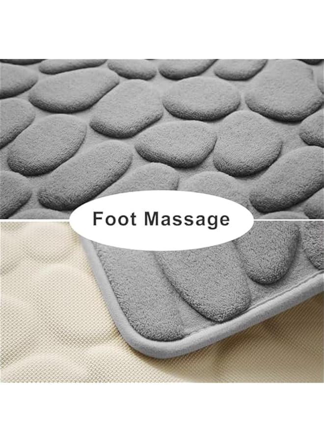 HOOKOR Memory Foam Bath Mat, Cobblestone Bathroom Rugs, Soft Comfortable, Water Absorption, Machine Washable Bath Rugs (60 x 90 cm) - Image 3