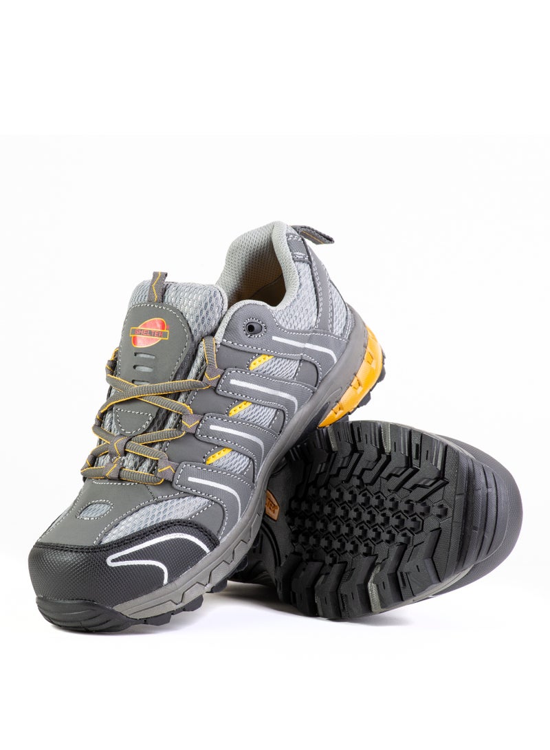 SHELTER Industrial Safety Shoes for Men Durable Steel Toe Work Shoes with Breathable Mesh Lining and Slip Resistant Sole - Image 4