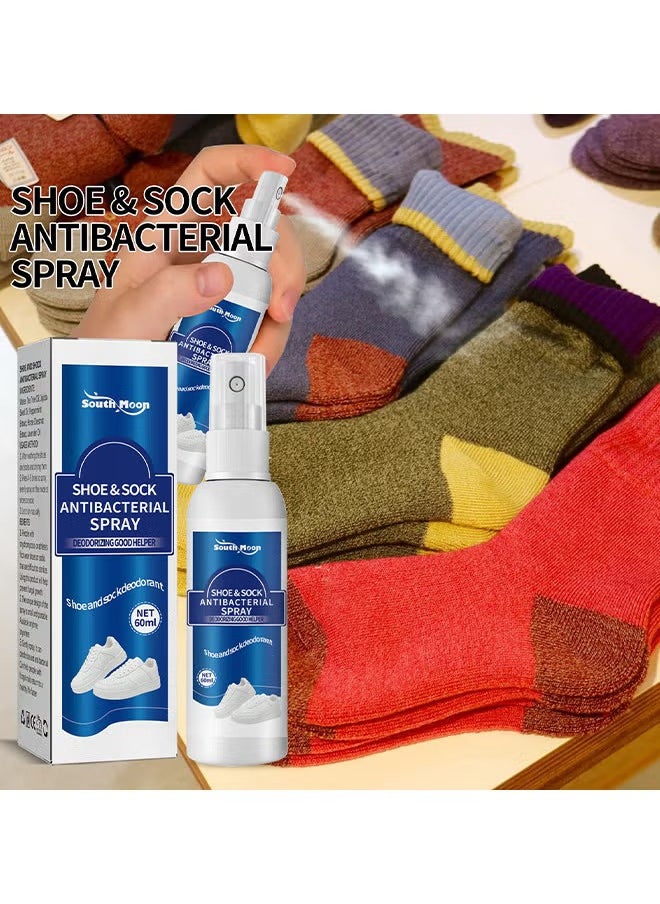 SOUTH MOON 60ml Shoe and Sock Antibacterial Spray Shoe Odor Eliminator Deodorizer Spray and Removes Bad Smells of Boots Heels Tennis Shoe Cleats Sneakers Ballet Shoe Sports Shoes  - Image 2