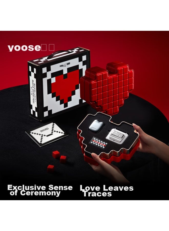 Yoose Electric Shaver Portable Alloy Razor For Men, Rotary Shaving, Birthday Gift, Valentine's Day Gift For Boyfriend Or Husband, Beard Trimmer, Mini2.0, Heart-shaped Gift Box - Image 4