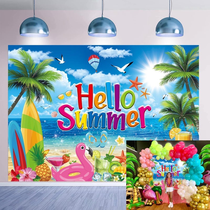 ELECDON Summer Hawaiian Beach Backdrop - Image 1