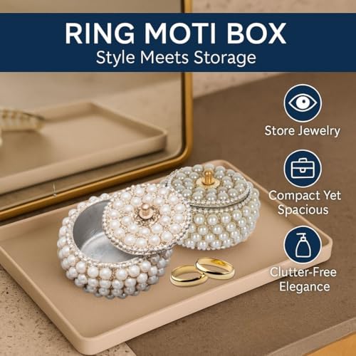 ANSHEZ Sindoor Moti Dibbi Handcrafted | Gifting Earrings/Ring Moti | Kumkum & Kumkum Dibbi Sindoor Dani Decoration dibbi For Gift & Fancy Pack of 2 - Image 4