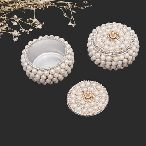 ANSHEZ Sindoor Moti Dibbi Handcrafted | Gifting Earrings/Ring Moti | Kumkum & Kumkum Dibbi Sindoor Dani Decoration dibbi For Gift & Fancy Pack of 2 - Image 3
