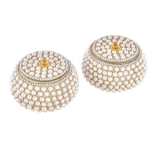 ANSHEZ Sindoor Moti Dibbi Handcrafted | Gifting Earrings/Ring Moti | Kumkum & Kumkum Dibbi Sindoor Dani Decoration dibbi For Gift & Fancy Pack of 2 - Image 5